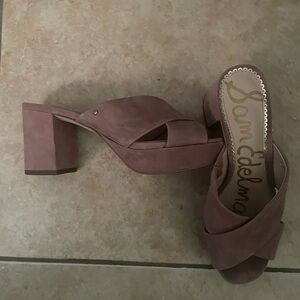 Sam Edelman Blush Pink Block Heel Mules